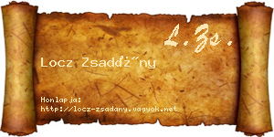Locz Zsadány névjegykártya